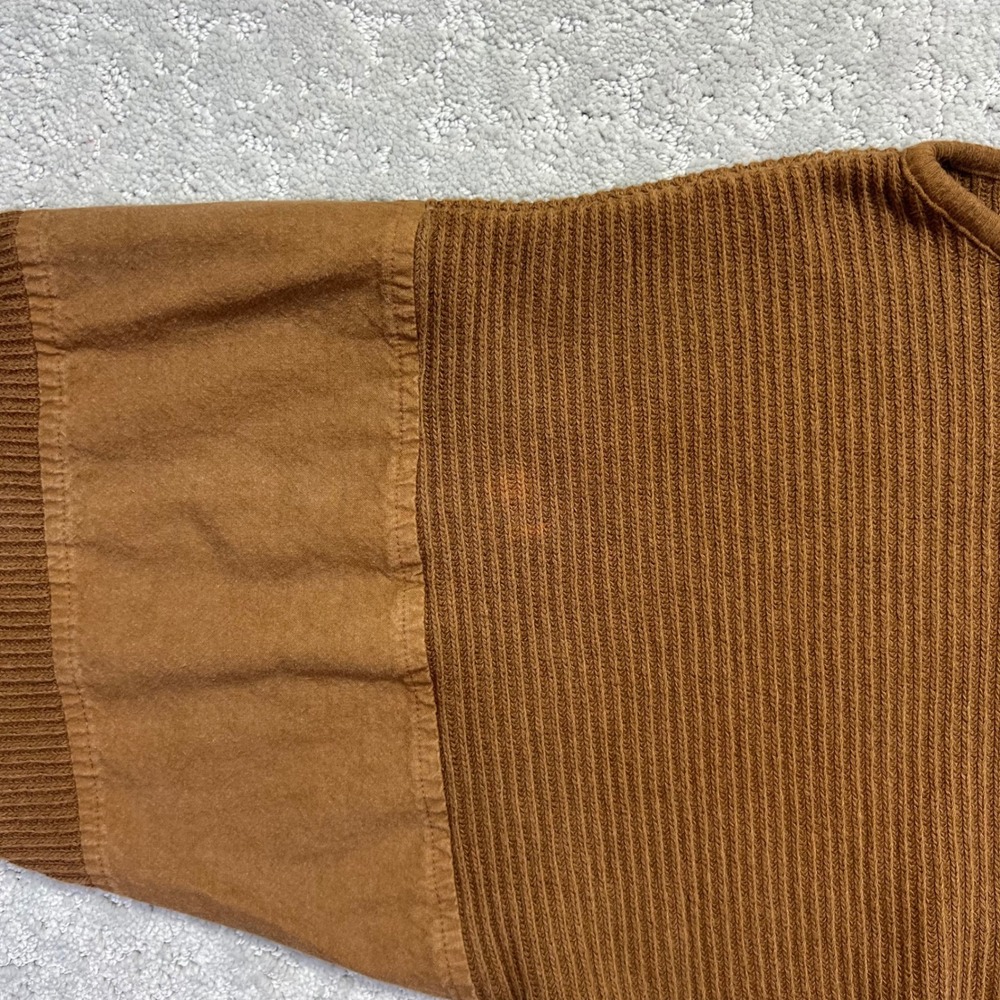 Vanessa Vintage Brown Ribbed Cotton Dolman Sleeve Cropped Sweater Womens Medium - Picture 3 of 14